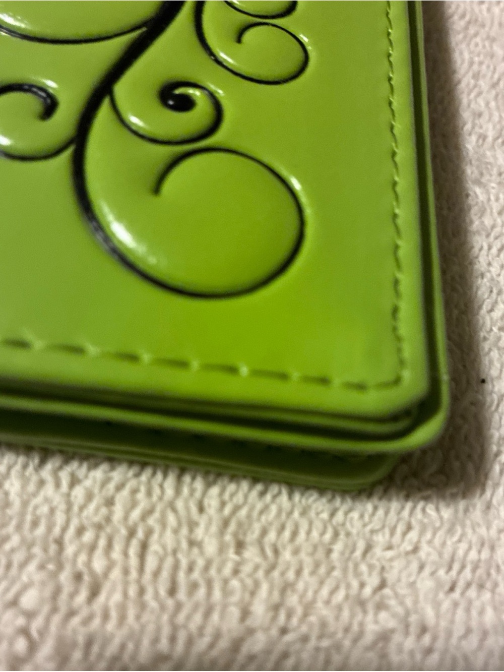 Shag Wear Vintage Hummingbird Large Bird Woman’s Wallet Faux Leather 7" Lime NEW - Picture 12 of 15